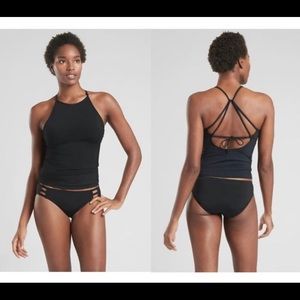 Athleta NWT Hight neck Tie Back Tankini Small Tall